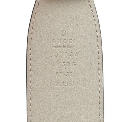 Gucci Efesto Leather Horsebit 25mm Belt 80 32 Mystic White 6 of 6