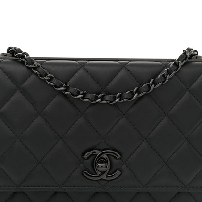 Chanel Lambskin Quilted Trendy CC Wallet On Chain WOC So Black 8 of 11