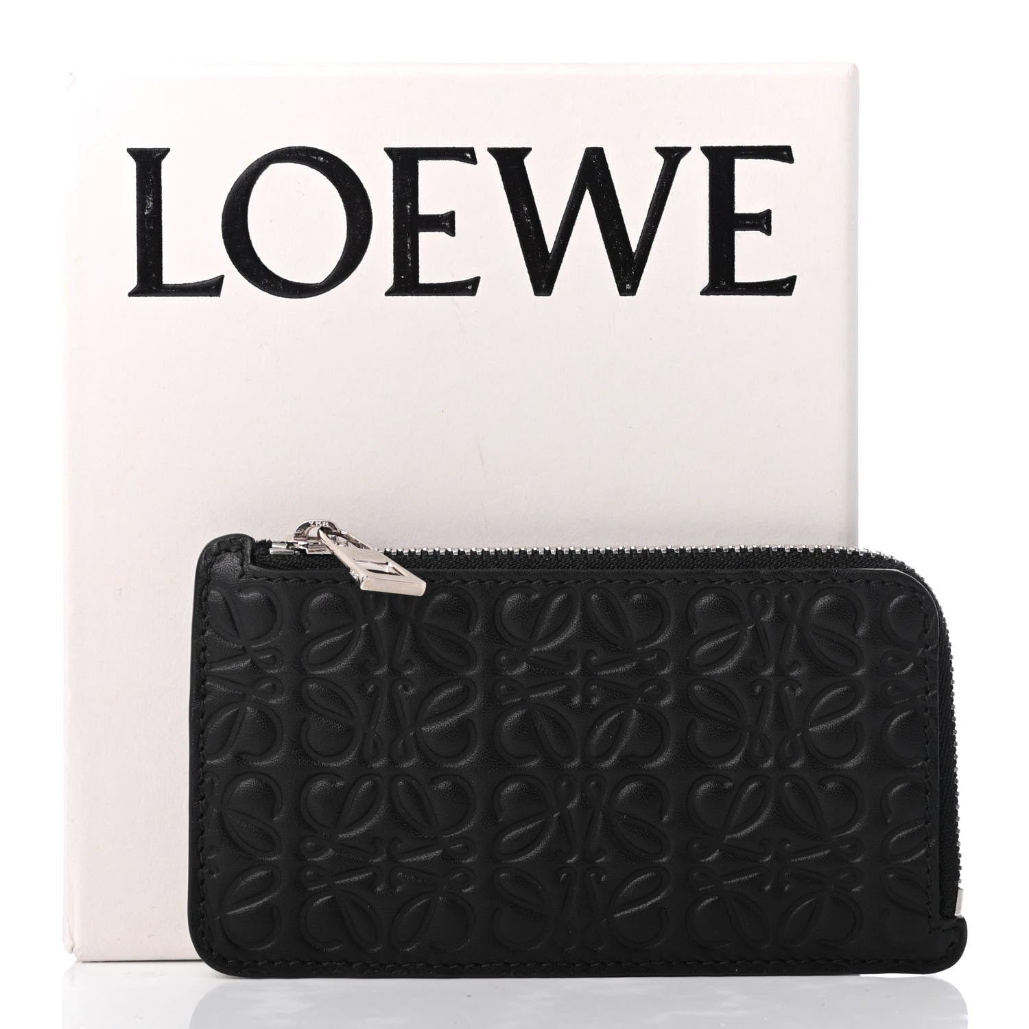 Loewe Calfskin Embossed Repeat Coin Card Holder Black 7 of 7