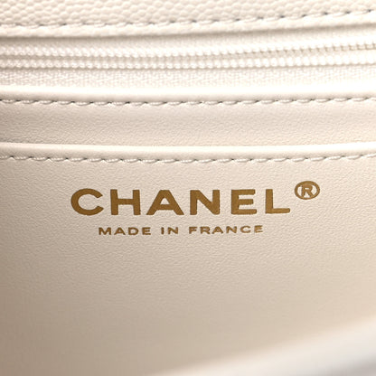 Chanel Caviar Quilted Mini Retro Twist Top Handle Flap White 6 of 9