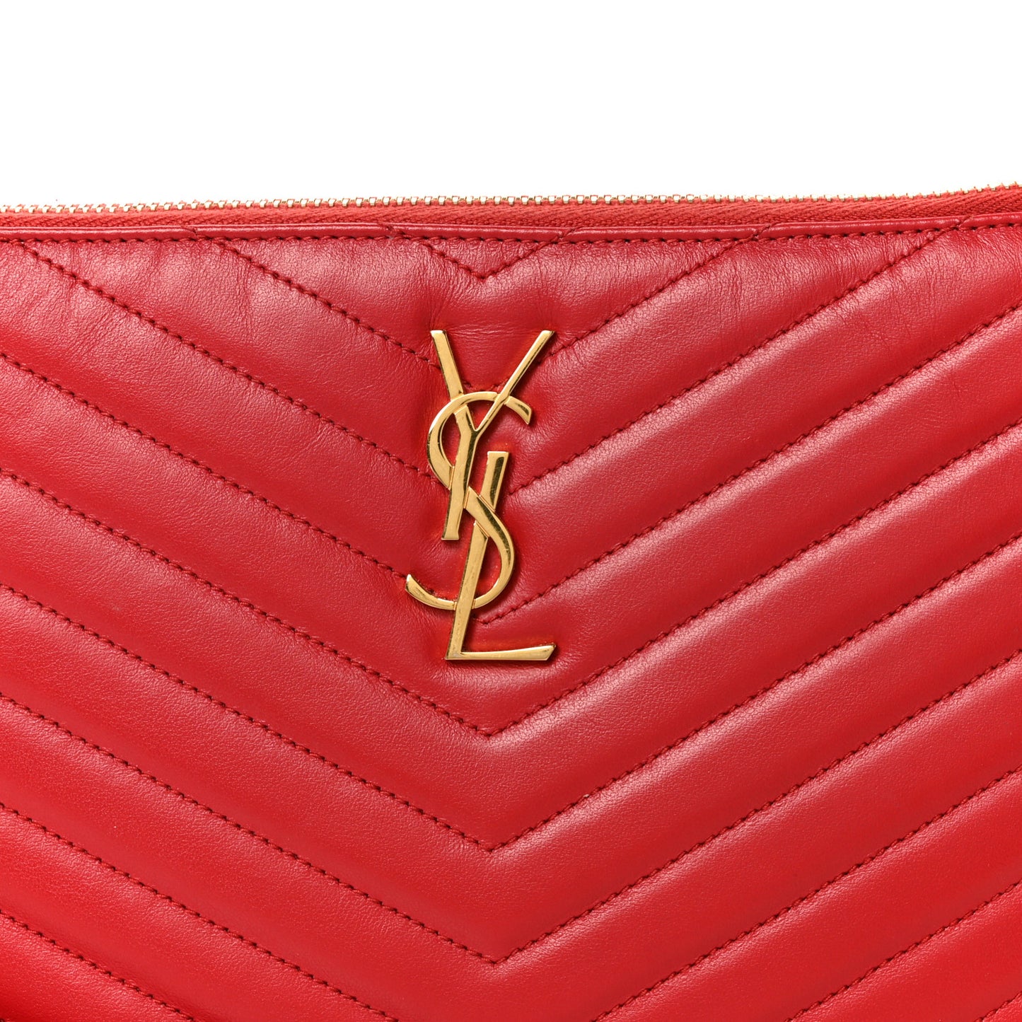 Calfskin Matelasse Chevron Monogram A5 Wristlet Bandana Red