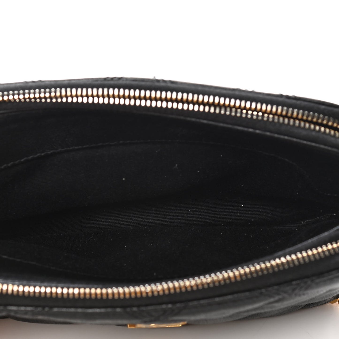 Grained Lambskin Quilted Mini Becky Double Zip Bag Black