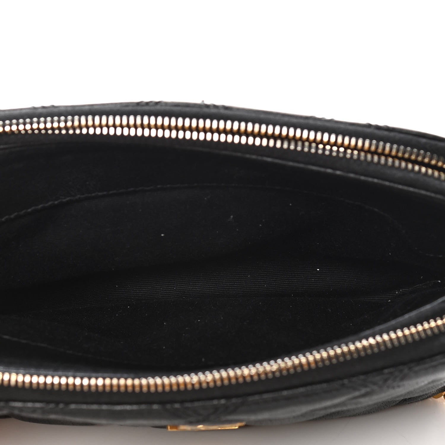 Saint Laurent Grained Lambskin Quilted Mini Becky Double Zip Bag Black 5 of 14