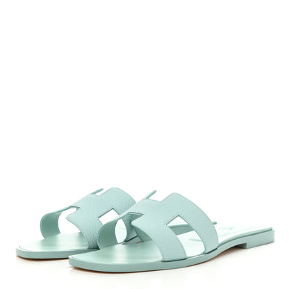 Hermes Epsom Oran Sandals 39 Vert Embrun 3 of 11