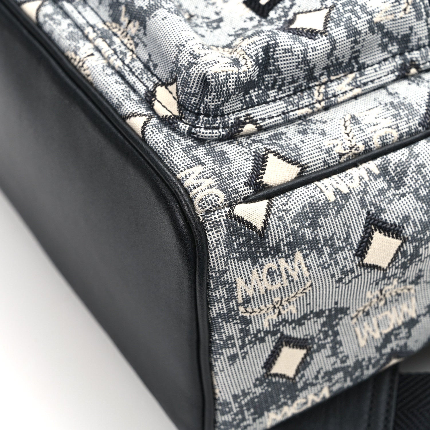 MCM Vintage Jacquard Monogram Backpack Grey 12 of 12