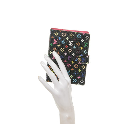 Louis Vuitton Monogram Multicolor Small Ring Agenda Cover Black Grenade 2 of 9