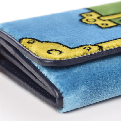 Prada Velvet Cahir Chain Wallet Azzurro 7 of 9