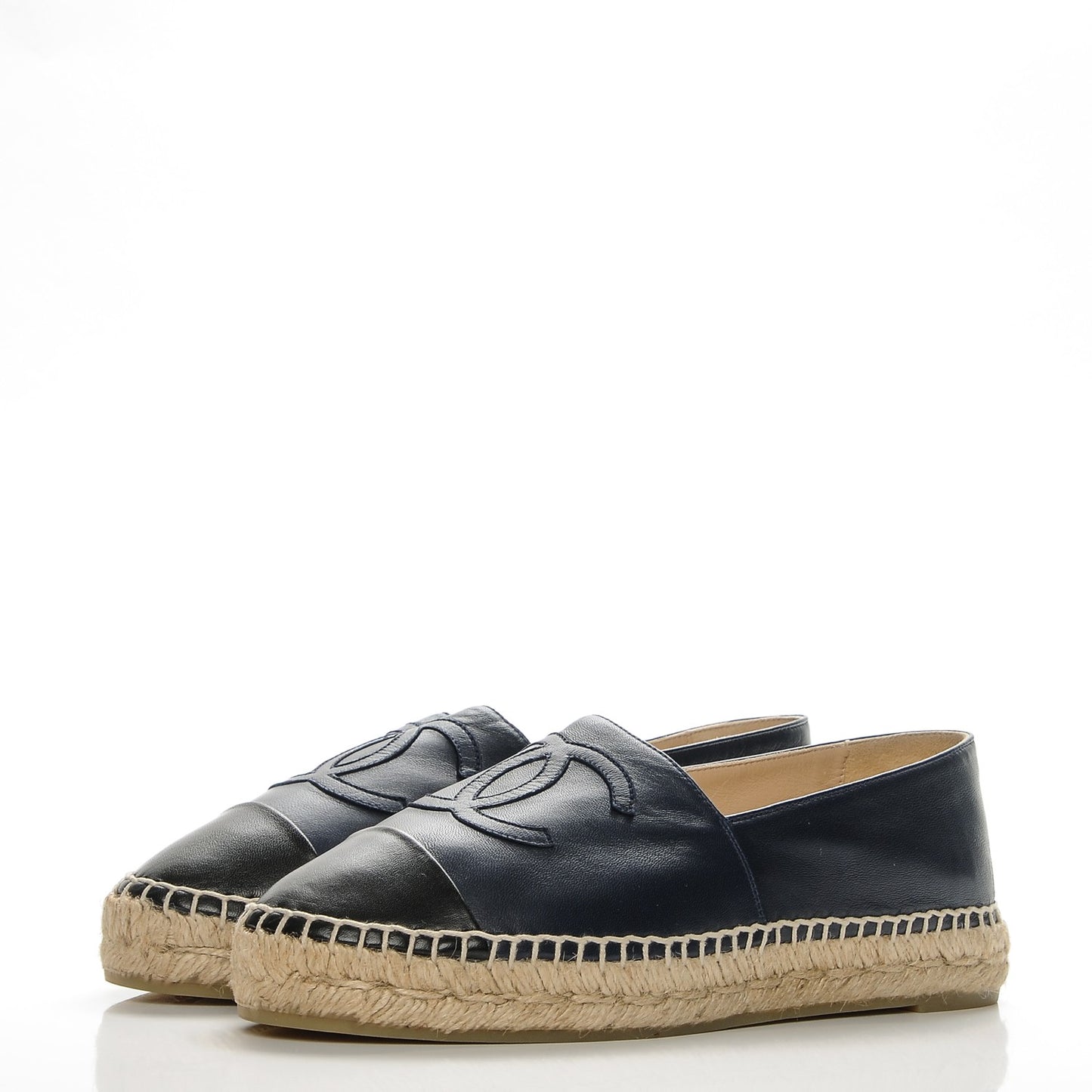 Lambskin CC Espadrilles 38 Black Navy