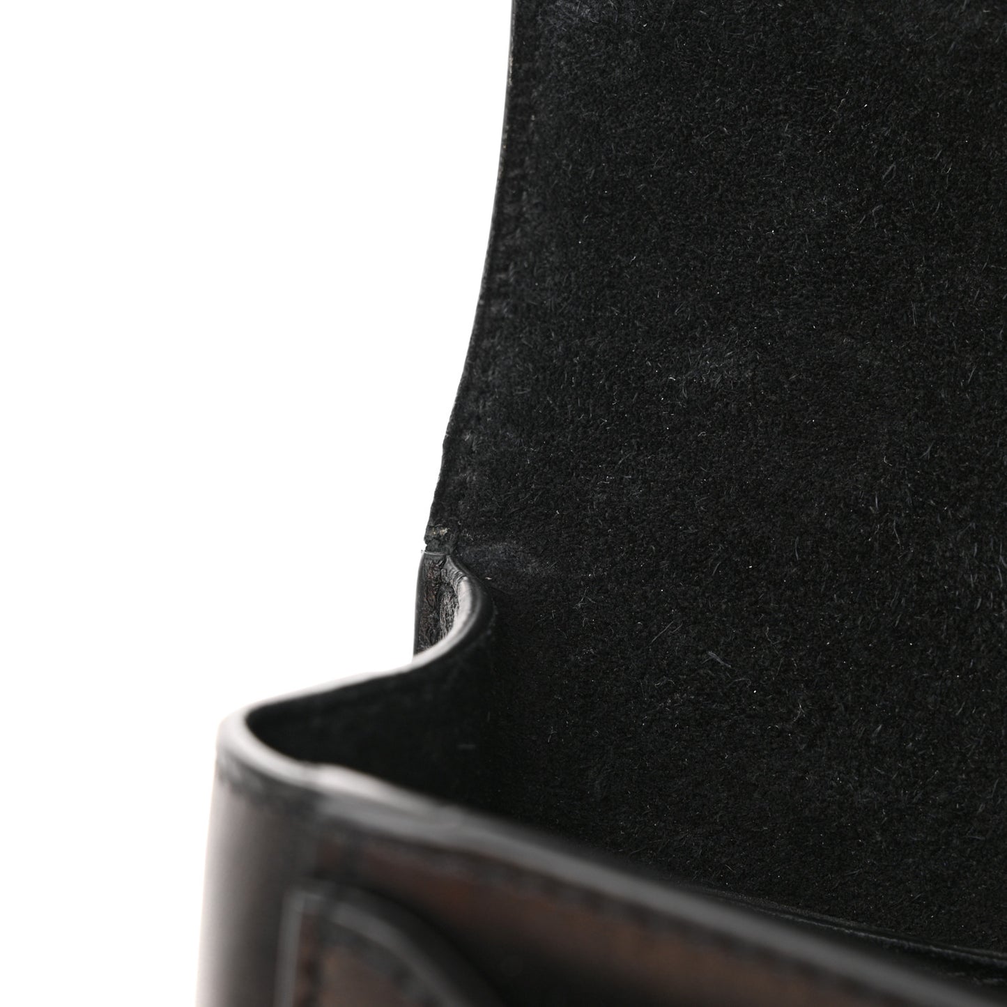 Smooth Calfskin Suede Betty Stud Stripe Flap Messenger Black