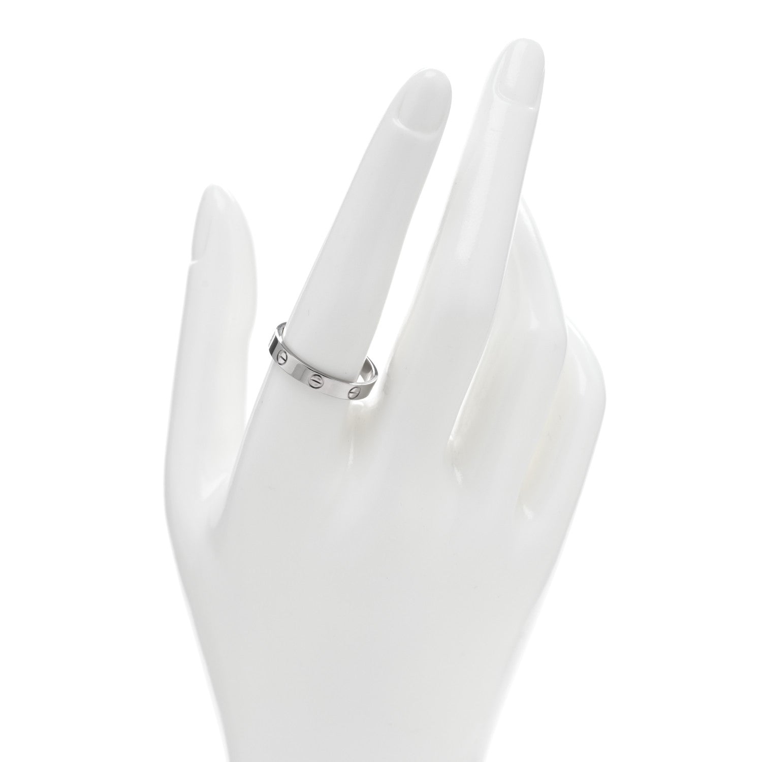 Cartier 18K White Gold 3.5mm LOVE Wedding Band Ring 60 9 2 of 4