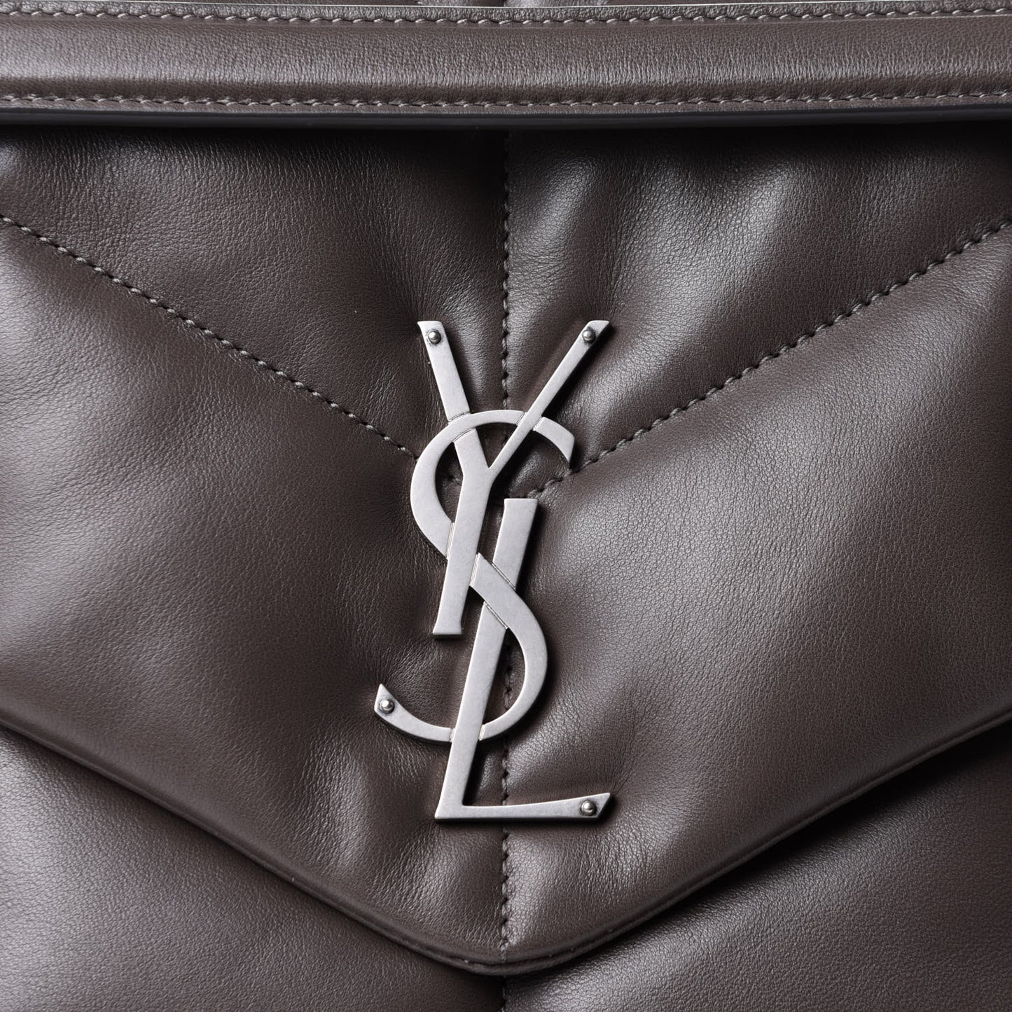 Calfskin Y Quilted Monogram Medium Loulou Chain Satchel Concrete