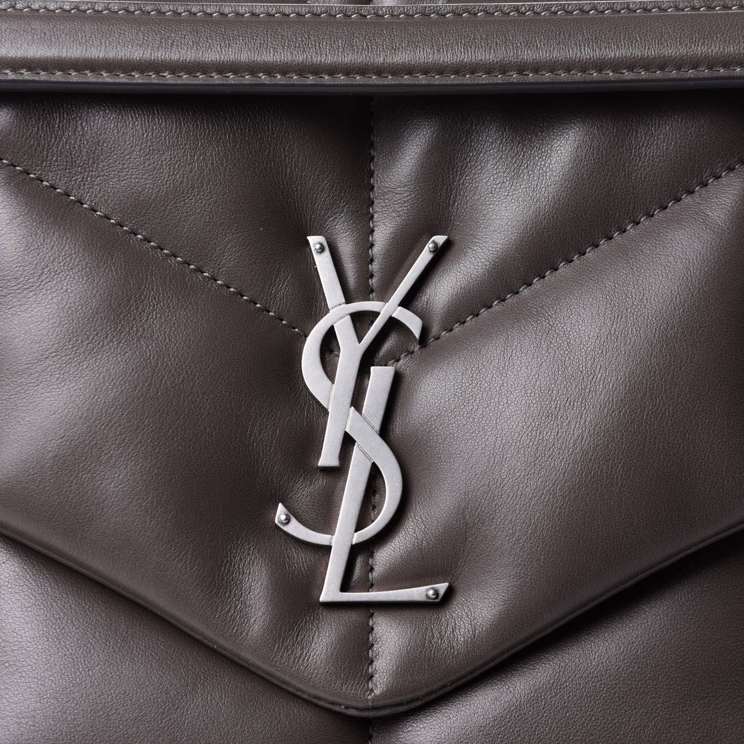 Saint Laurent Calfskin Y Quilted Monogram Medium Loulou Chain Satchel Concrete 9 of 13