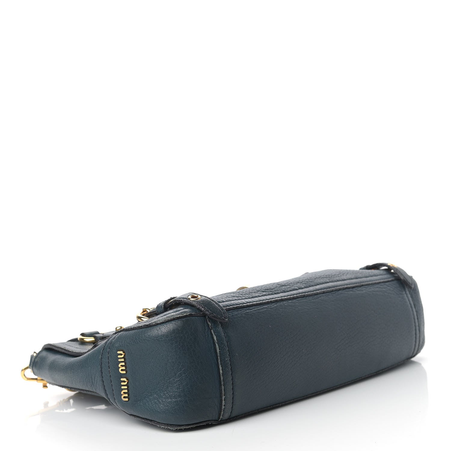 Miu Miu Cervo Small East-West Flap Shoulder Bag Blue 3 of 18