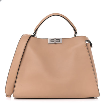 Fendi Vitello Tahiti Burro Large Peekaboo Iconic Essentially Satchel Beige 1 of 14
