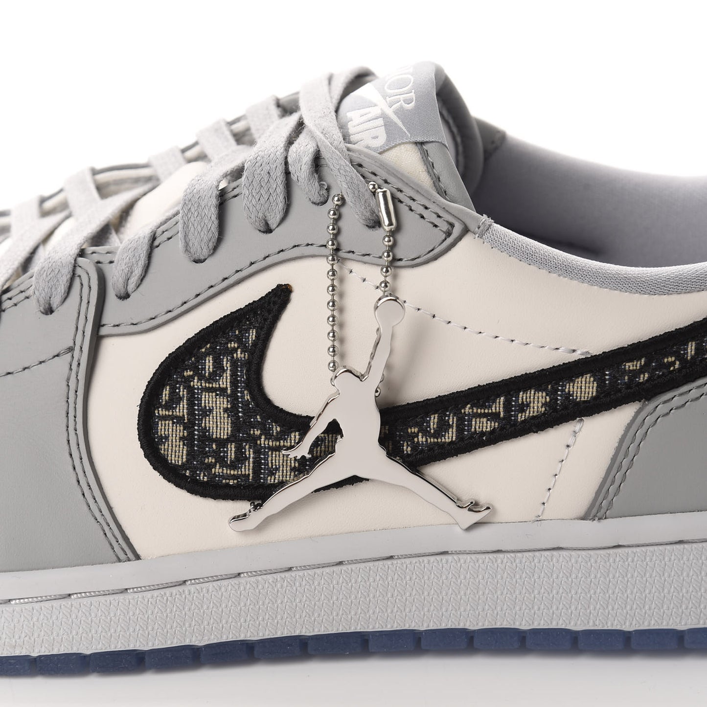 X NIKE AIR JORDAN Calfskin Mens Oblique Low Sneakers 44.5 Beige White