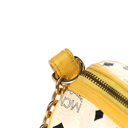 MCM Visetos Barrel Bag White Yellow 20 of 23