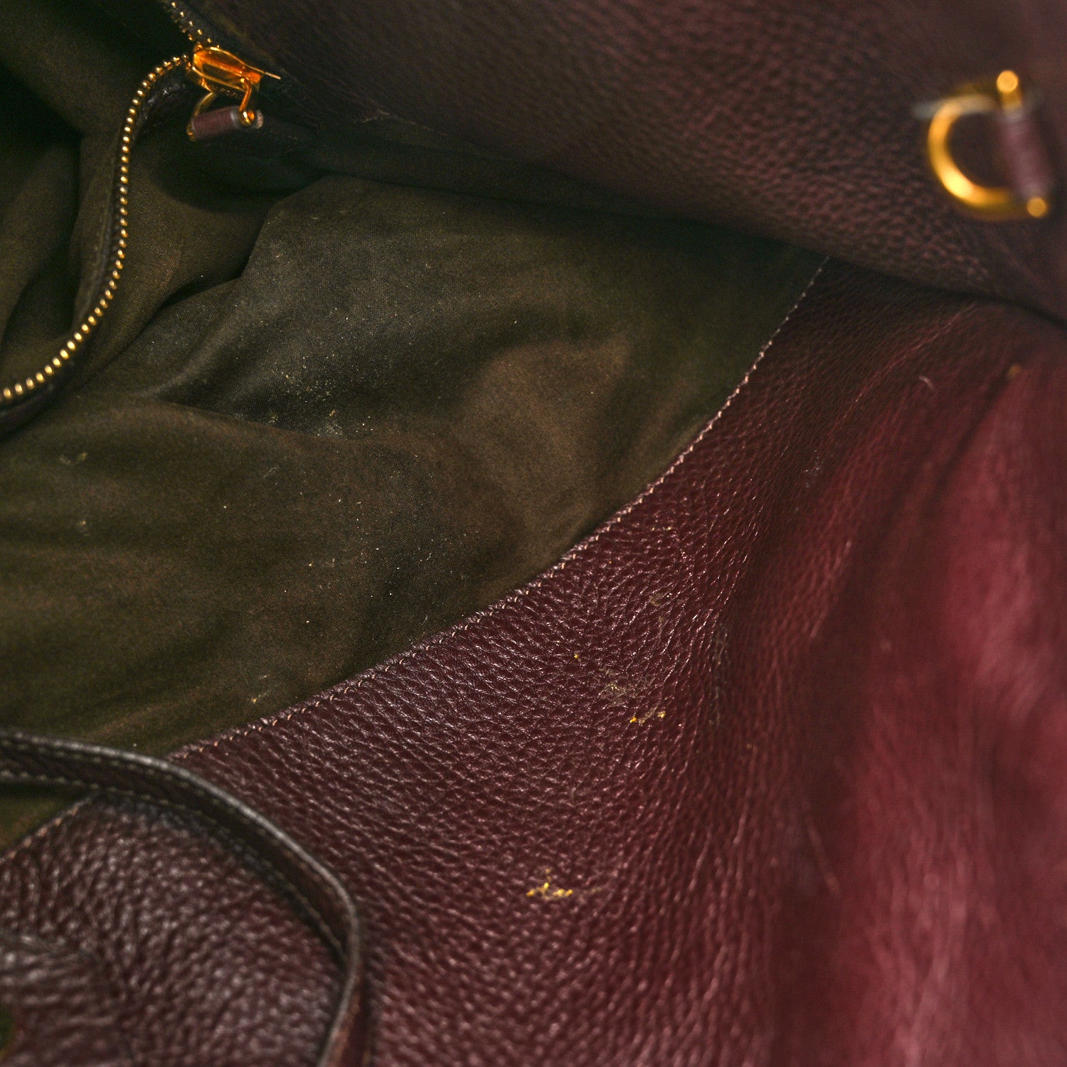 Tom Ford Grained Calfskin Alix Padlock Zip Tote Burgundy 10 of 13