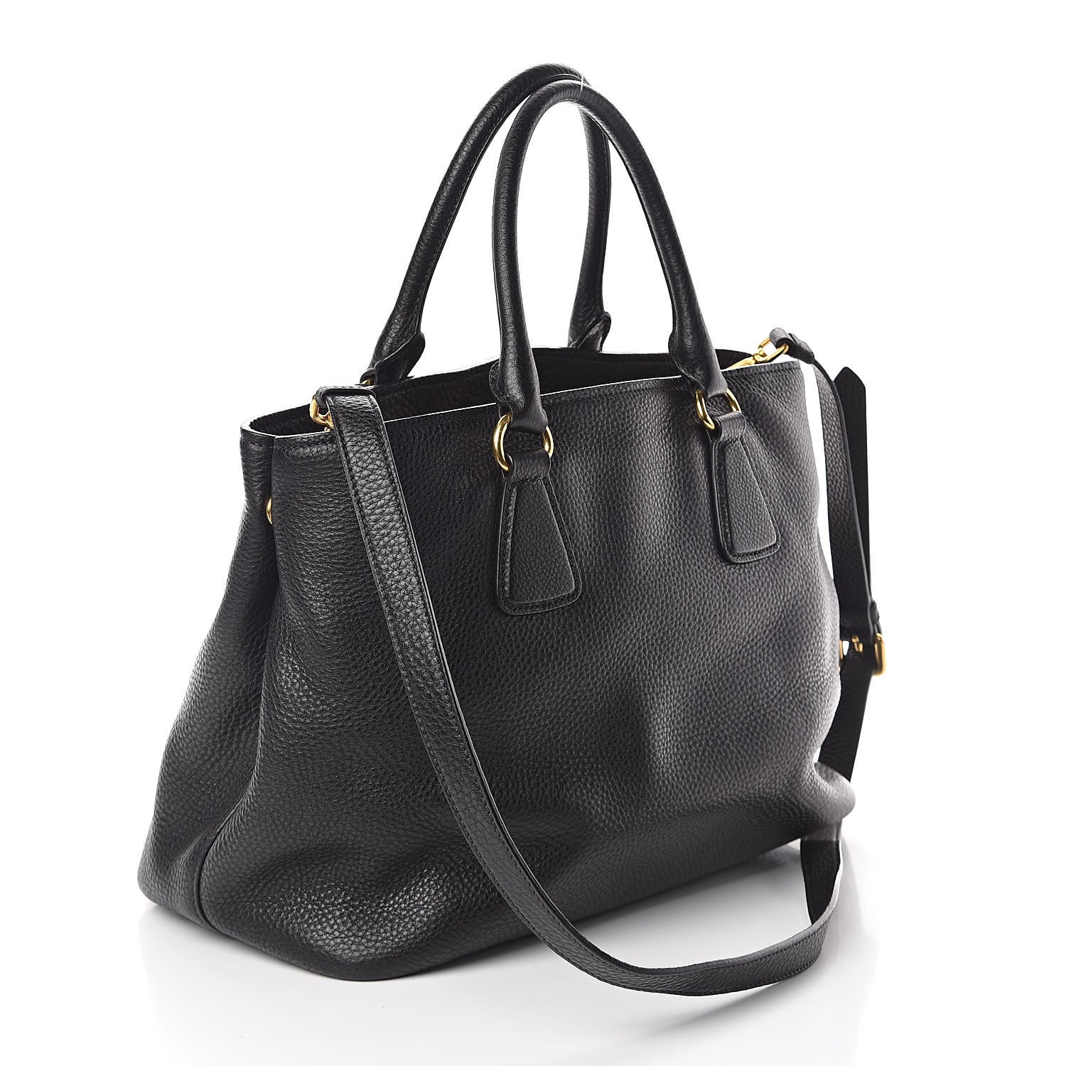 Prada Vitello Daino Tote Black 3 of 9