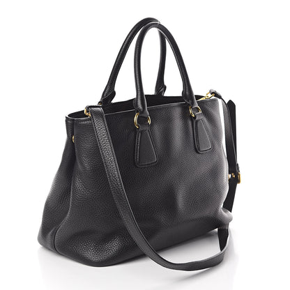 Prada Vitello Daino Tote Black 3 of 9