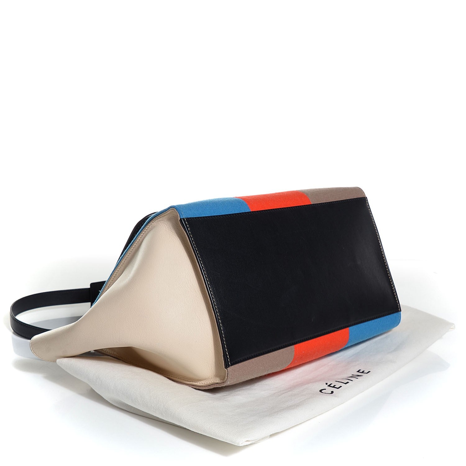 Celine Calfskin Wool Medium Trapeze Multicolor 4 of 9