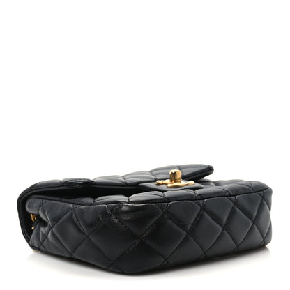 Chanel Lambskin Enamel Quilted Mini Coco Hearts Square Flap Black 3 of 10
