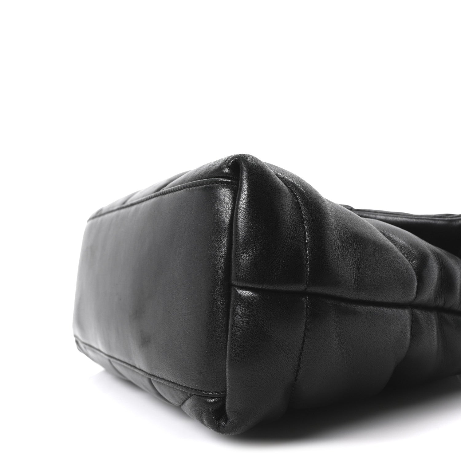Saint Laurent Lambskin Quilted Medium Loulou Puffer Monogram Chain Satchel Black 10 of 11