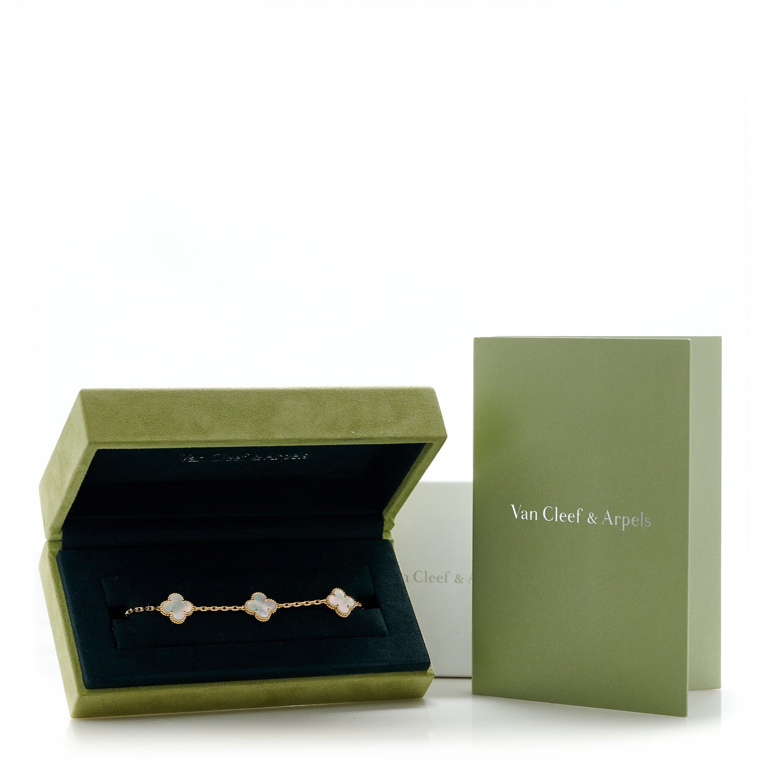 Van Cleef & Arpels 18K Yellow Gold Mother of Pearl 5 Motifs Vintage Alhambra Bracelet 7 of 7