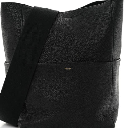 Celine Soft Grained Calfskin Sangle Bucket Bag Black 7 of 12