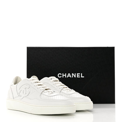 Chanel Calfskin CC Womens Sneakers 41 White 9 of 9