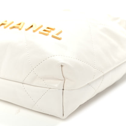 Chanel Shiny Calfskin Quilted Mini Chanel 22 White 10 of 11