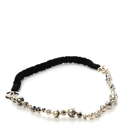 Chanel Pearl Paint Splatter CC Headband Black 1 of 4