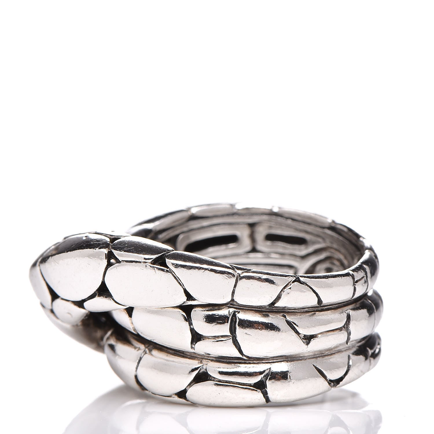 John Hardy Sterling Silver Kali Silver Twist Ring 54 7 3 of 6