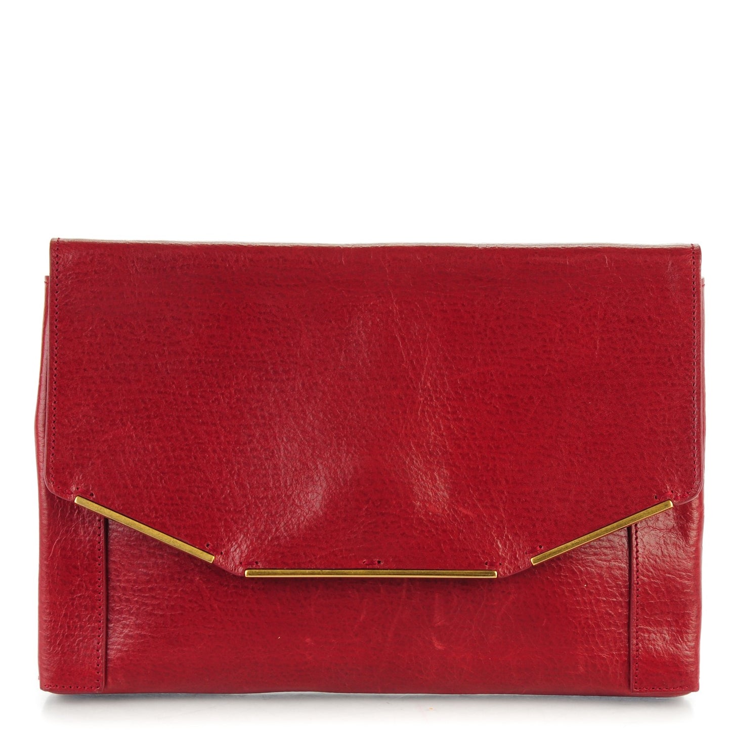 Calfskin Miss Sartorial Envelope Clutch Bordeaux