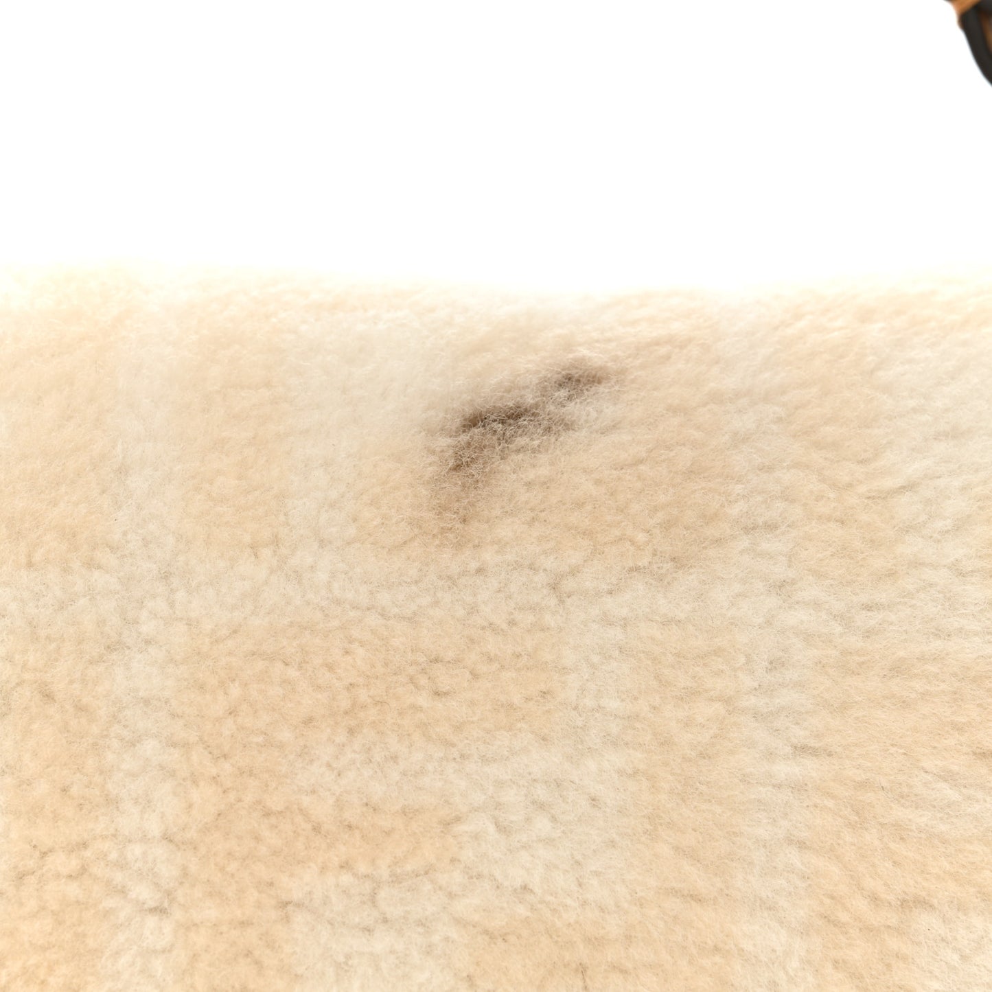 Shearling Vitello Dolce Macro FF 1974 Baguette White Ice Cuoio Miele Scuro