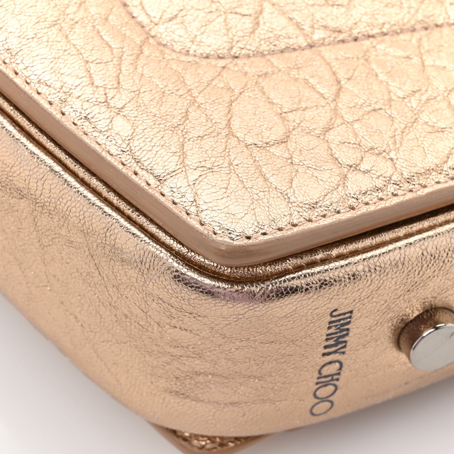 Jimmy Choo Metallic Grained Calfskin Arrow Crossbody Bag Light Gold 13 of 13