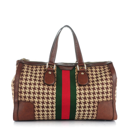 Gucci Fabric Pied De Poule Medium Seventies Web Boston Brown 1 of 9