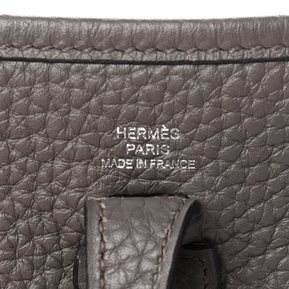 Hermes Taurillon Clemence Amazone Evelyne TPM Etain Rouge Casaque 6 of 9