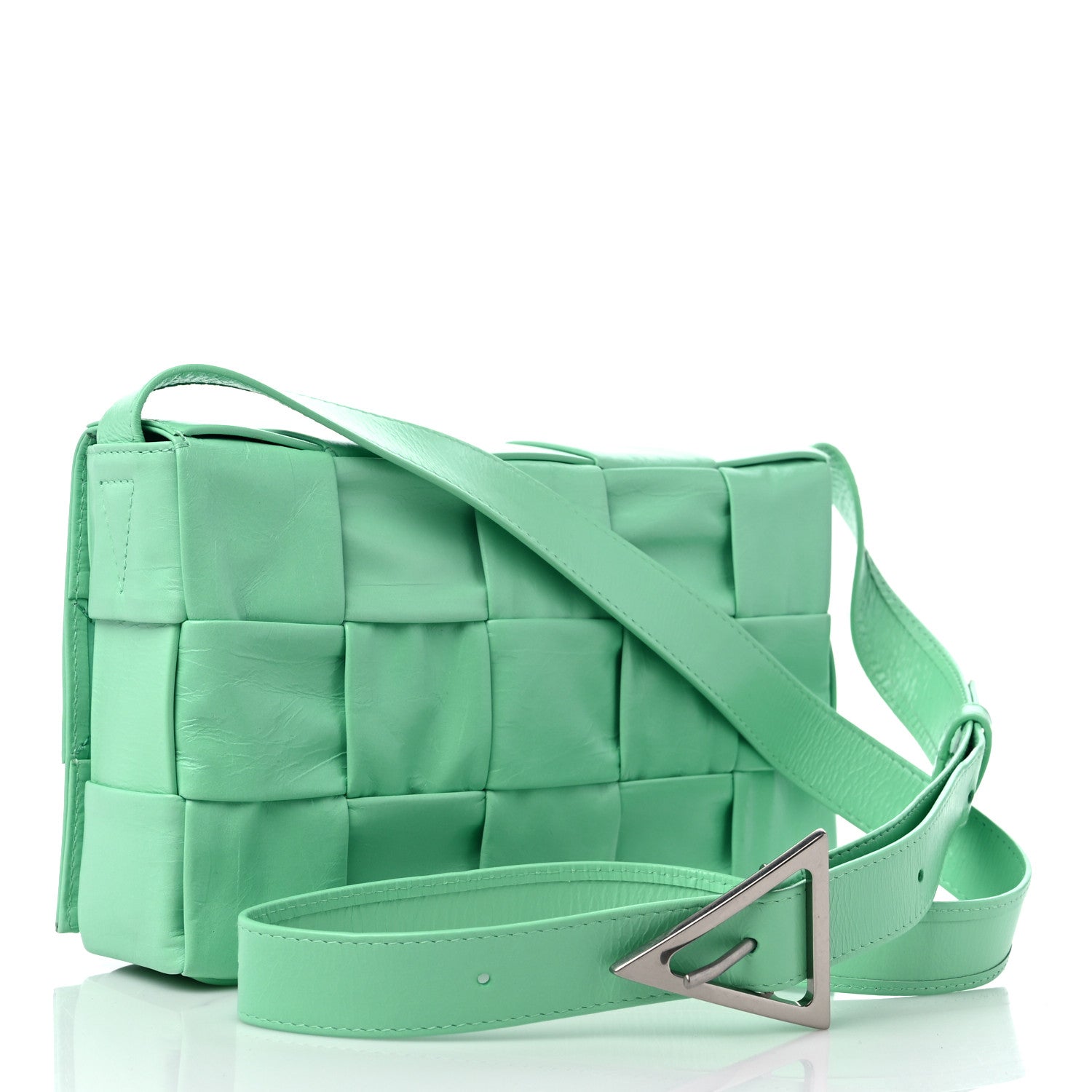 Bottega Veneta Calfskin Maxi Intreccio Cassette Crossbody Bag Fountain 3 of 8
