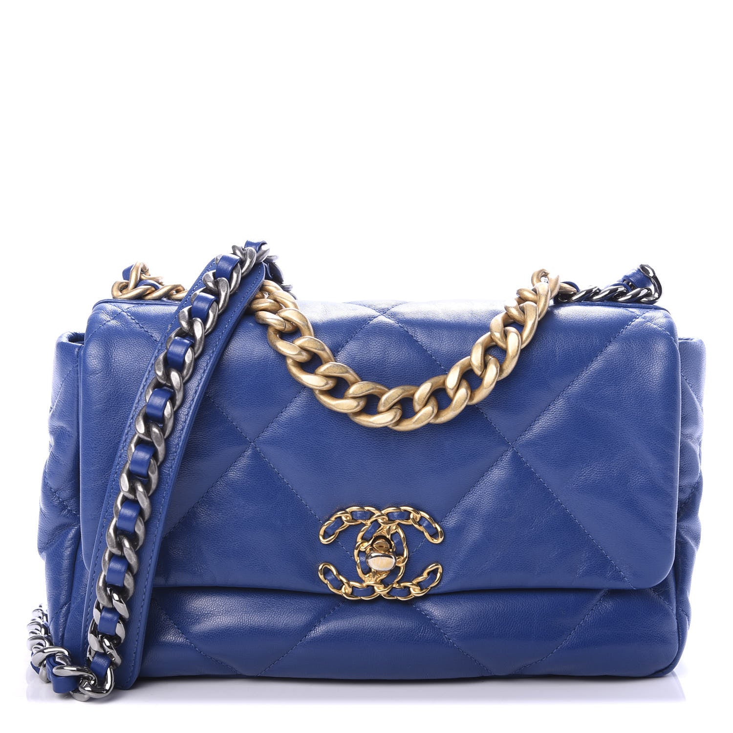 Chanel Goatskin Quilted Medium 19 Flap Dark Blue 1 of 9