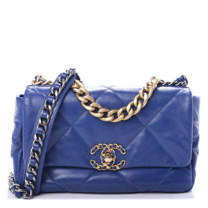 Chanel Goatskin Quilted Medium 19 Flap Dark Blue 1 of 9