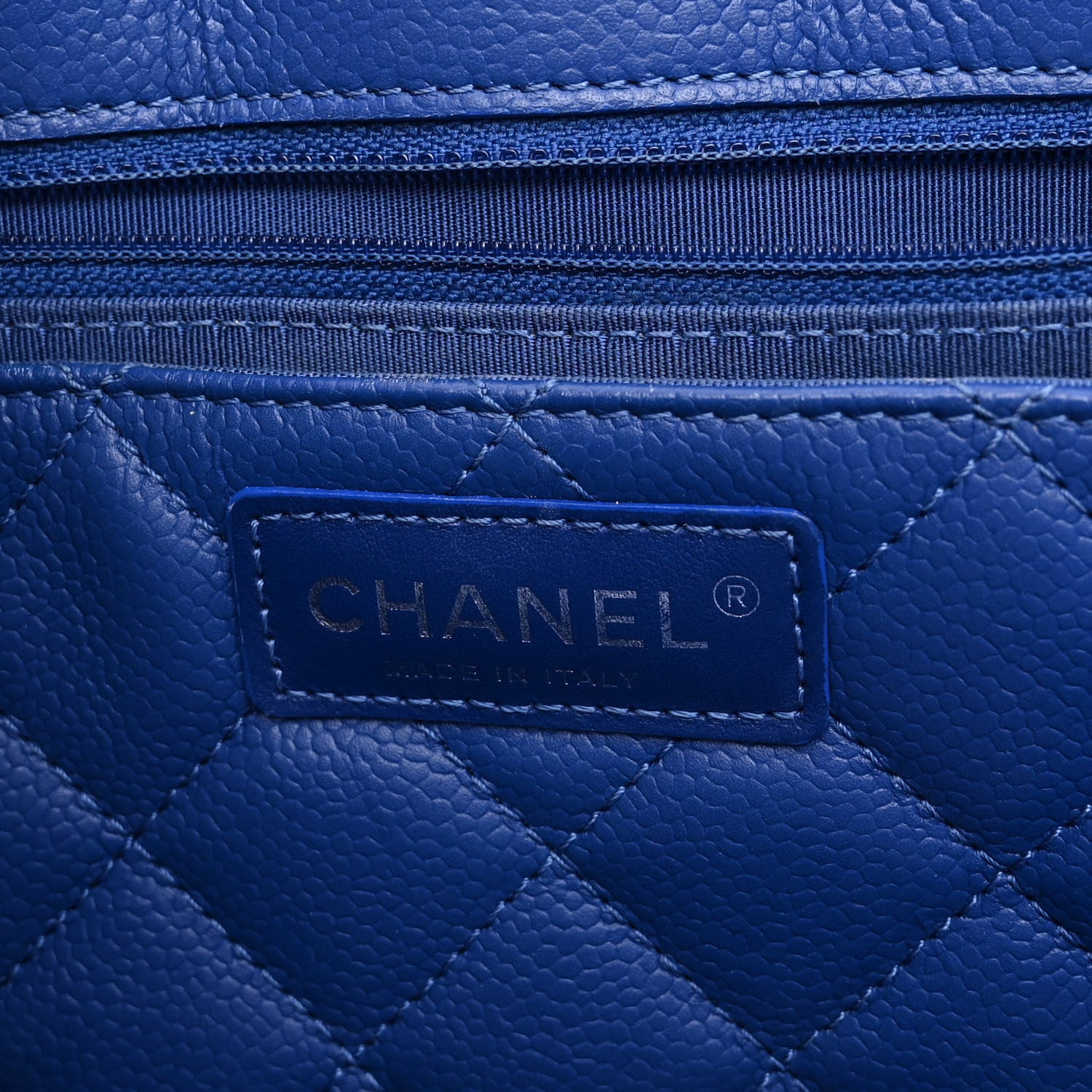 Chanel Caviar Quilted Large CC Box Shopping Tote Blue 6 of 9