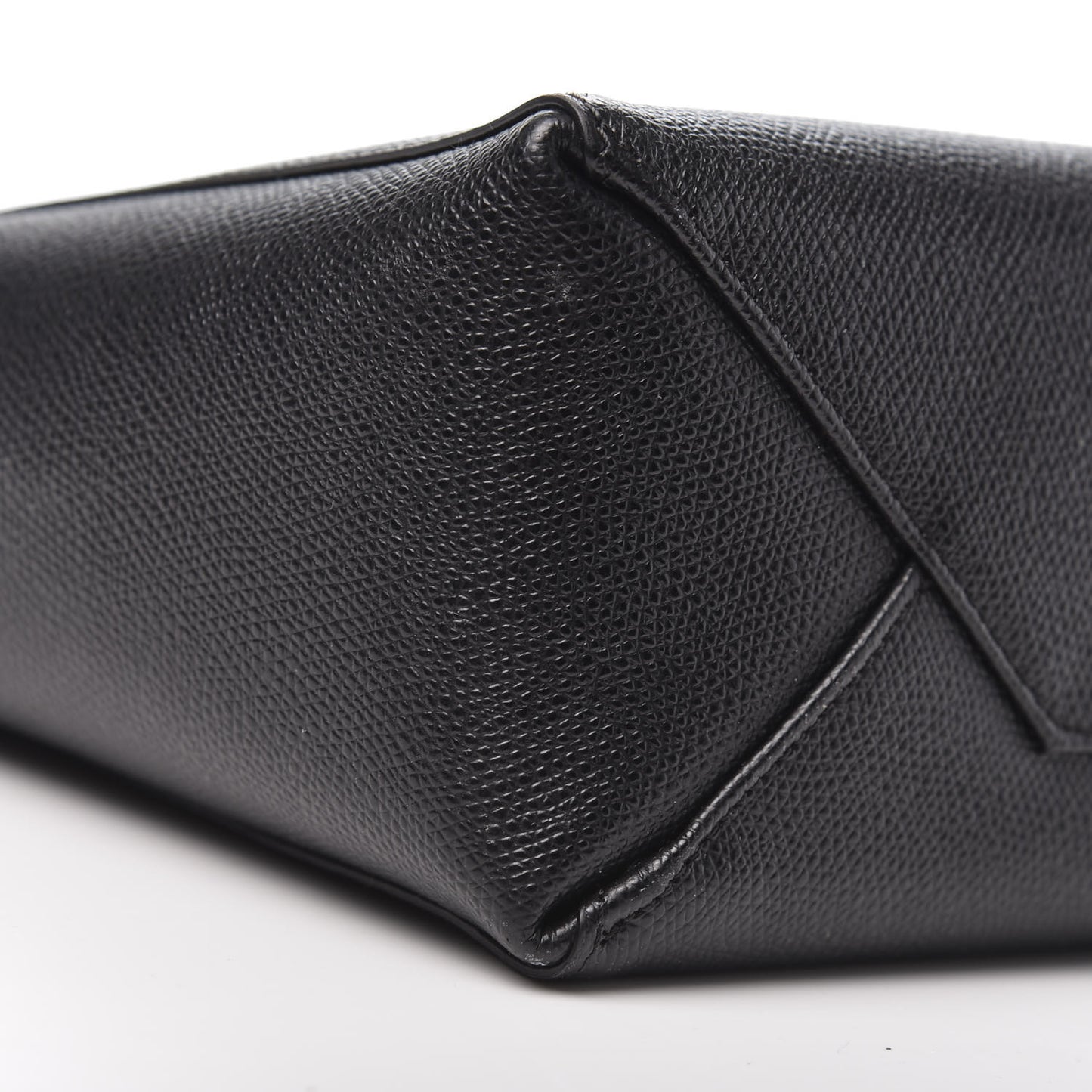 Grained Calfskin Small Vertical Cabas Black