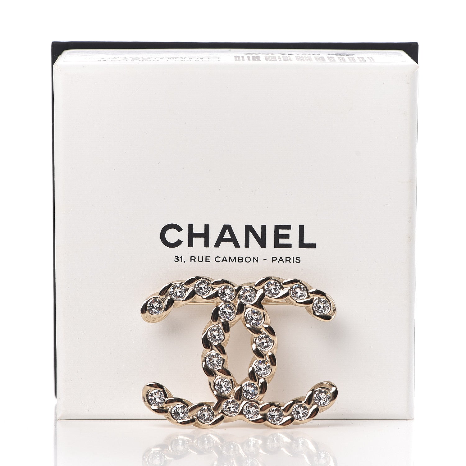 Chanel Crystal Pearls Coronation CC Brooch Gold 5 of 5