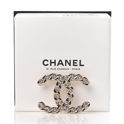 Chanel Crystal Pearls Coronation CC Brooch Gold 5 of 5