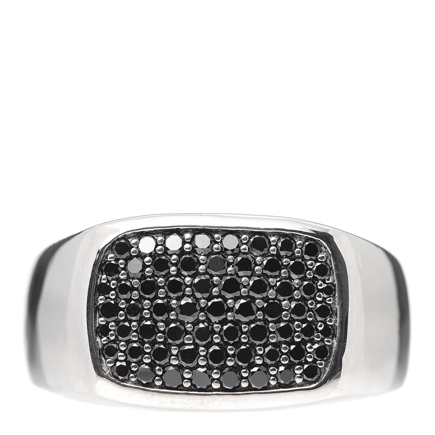 Sterling Silver Black Diamond Signet Ring 62 10