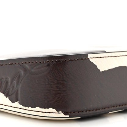 Christian Louboutin Calfskin Zebra Print Loubila Chain Clutch Dark Brown 8 of 9