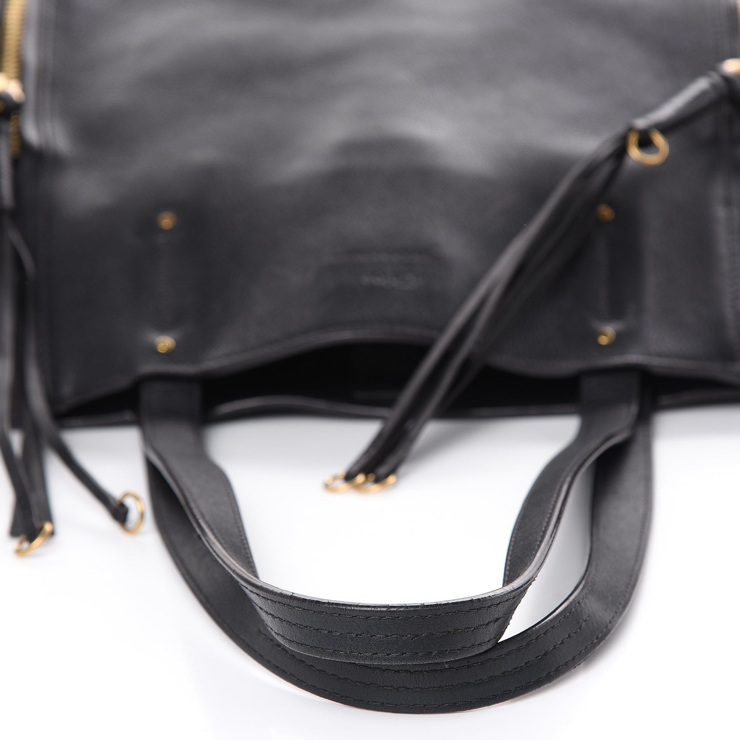 Smooth Calfskin Medium Milo Shopping Tote Black