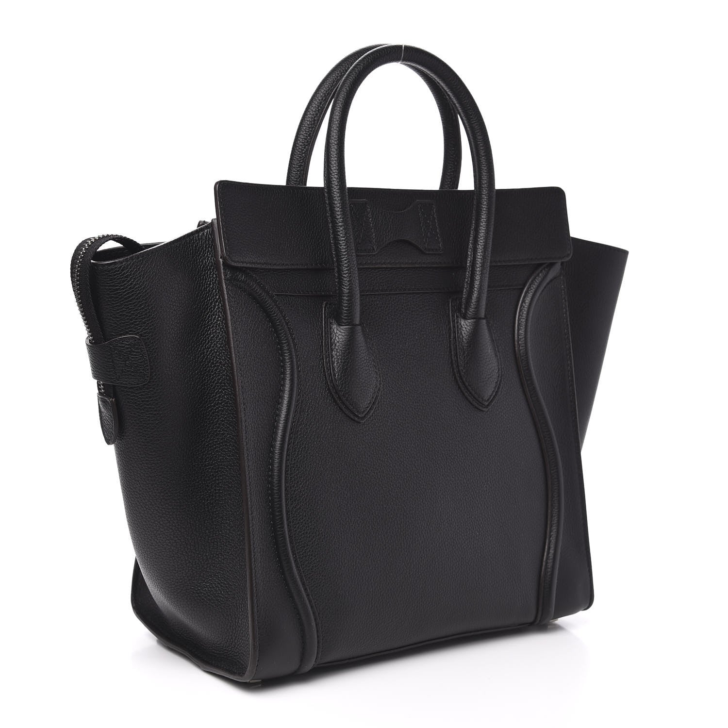 Celine Drummed Calfskin Mini Luggage Black 3 of 10