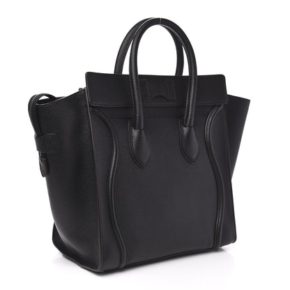 Celine Drummed Calfskin Mini Luggage Black 3 of 10