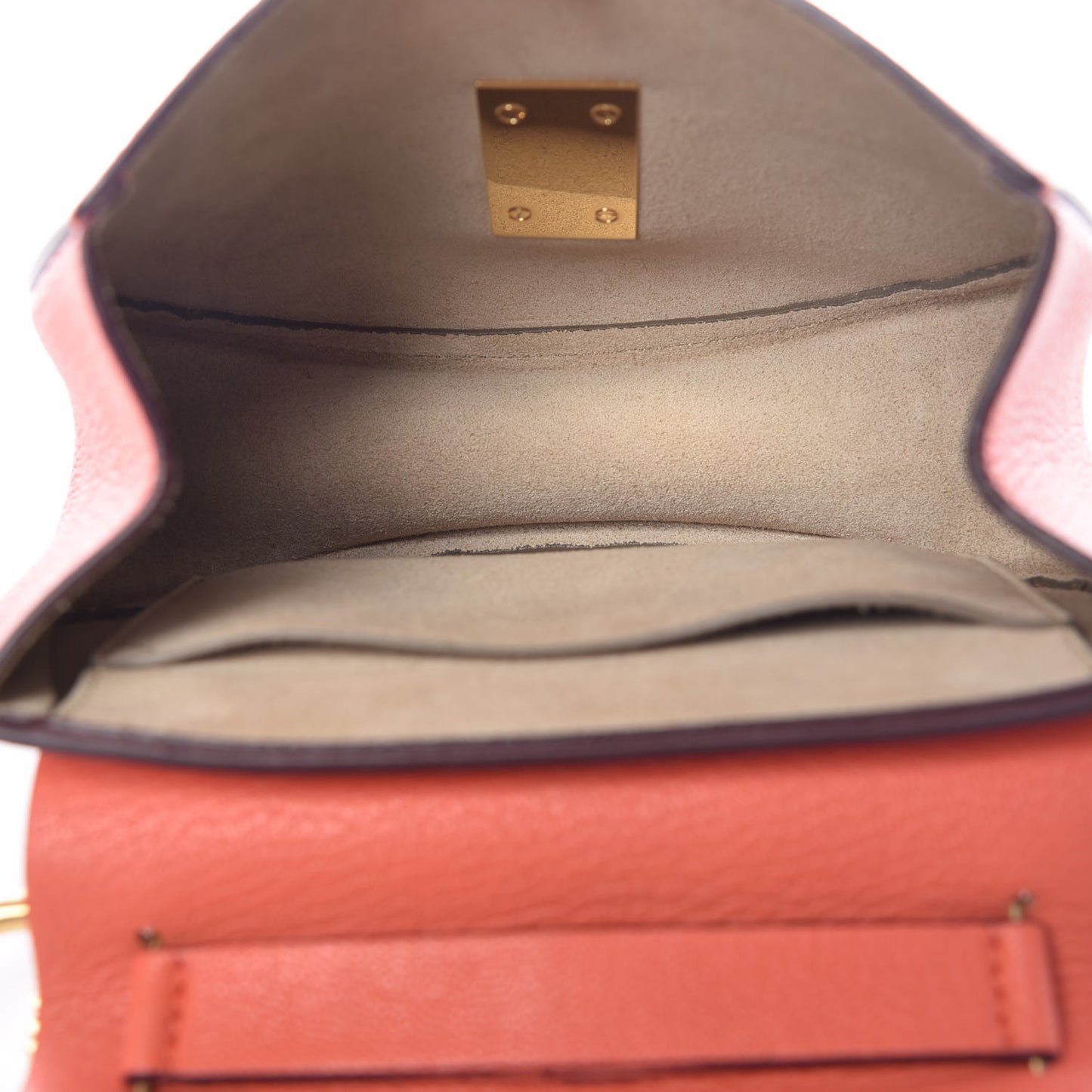 Grained Lambskin Mini Drew Shoulder Bag Orange
